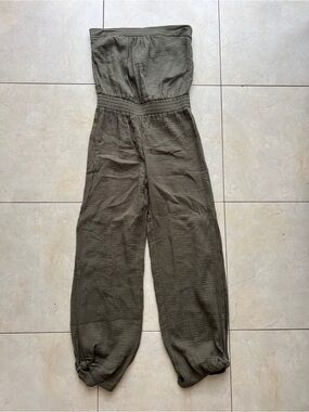 DREW Olive Greeny Strapless Jumpsuit